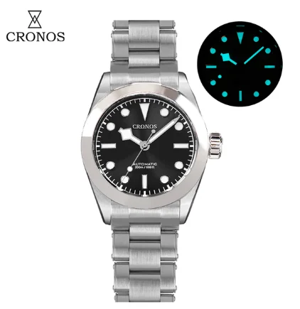 

Cronos BB39 NH35(L6025） Business Dress Mechanical Automatic Sapphire Snowflake Hands 20Bar Waterproof BGW-9 Lum Man Watch