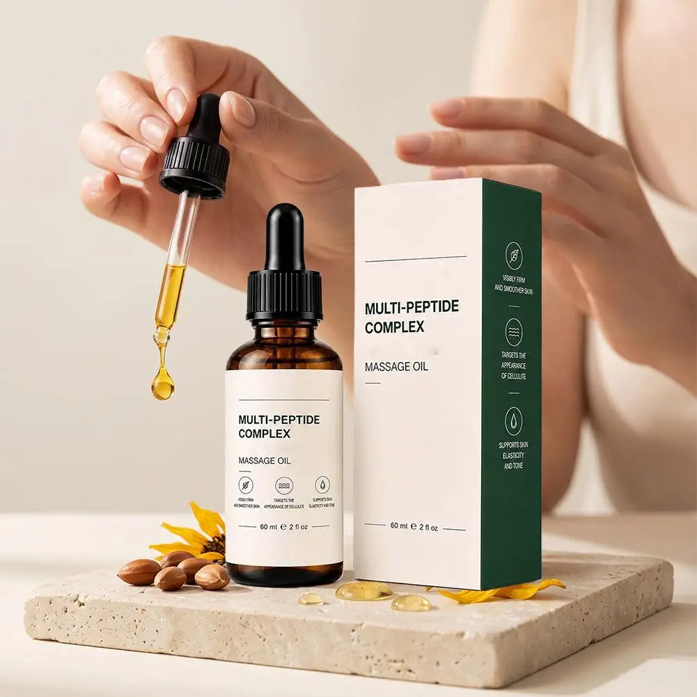 Peptide Complex Anti-Cellulite Massage Oil Nourish Glow Radiance Skin Tightening Firming Smooth Body Moisturize Oil