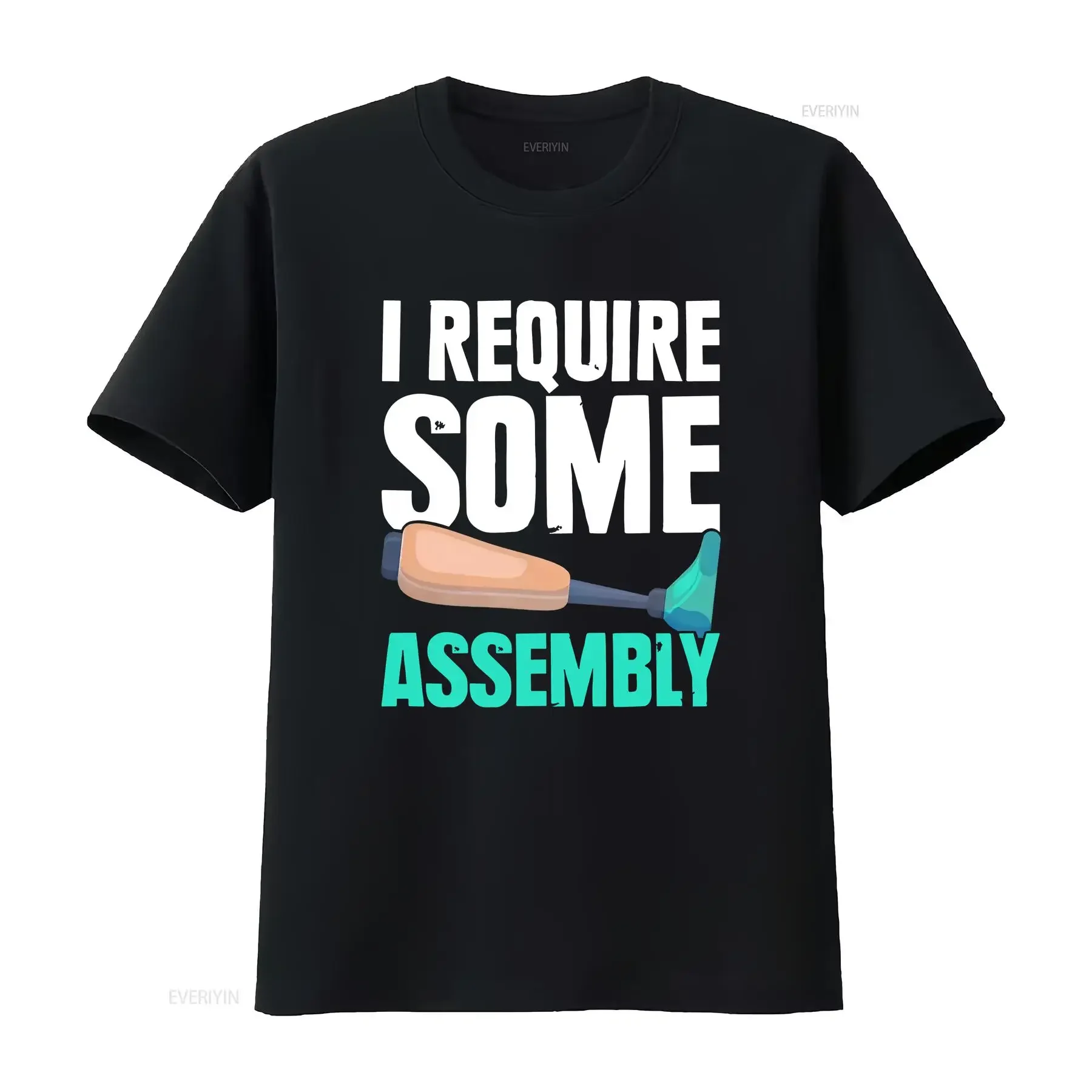 Amputee Leg I Require Some Assembly Funny Prosthetic T Shirt vintage Washed Versatile Soft Unisex streetwear Stretched