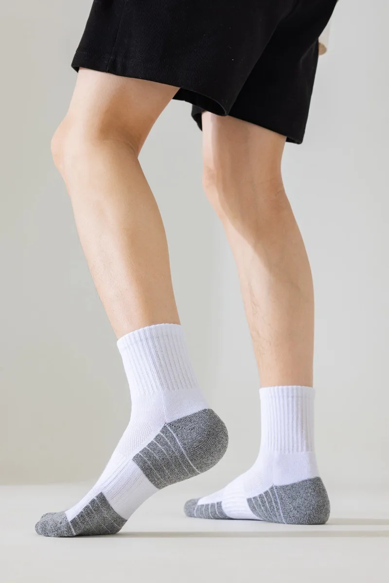 

Хлопковые носки для мужчин с низким вырезом, толстые спортивные мужские носки до щиколотки с максимальной подушкой для пеших прогулок, бега, спортивной работы