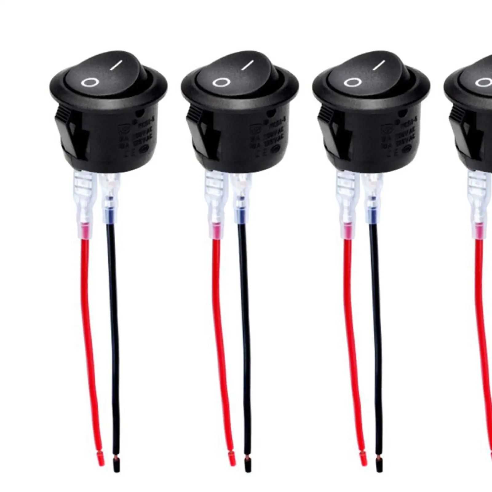 10Pcs Replacement 12V Round Rocker Switch AC 6A/250V 10A/125V 20mm with Pre Soldered Wires for Automotive RV