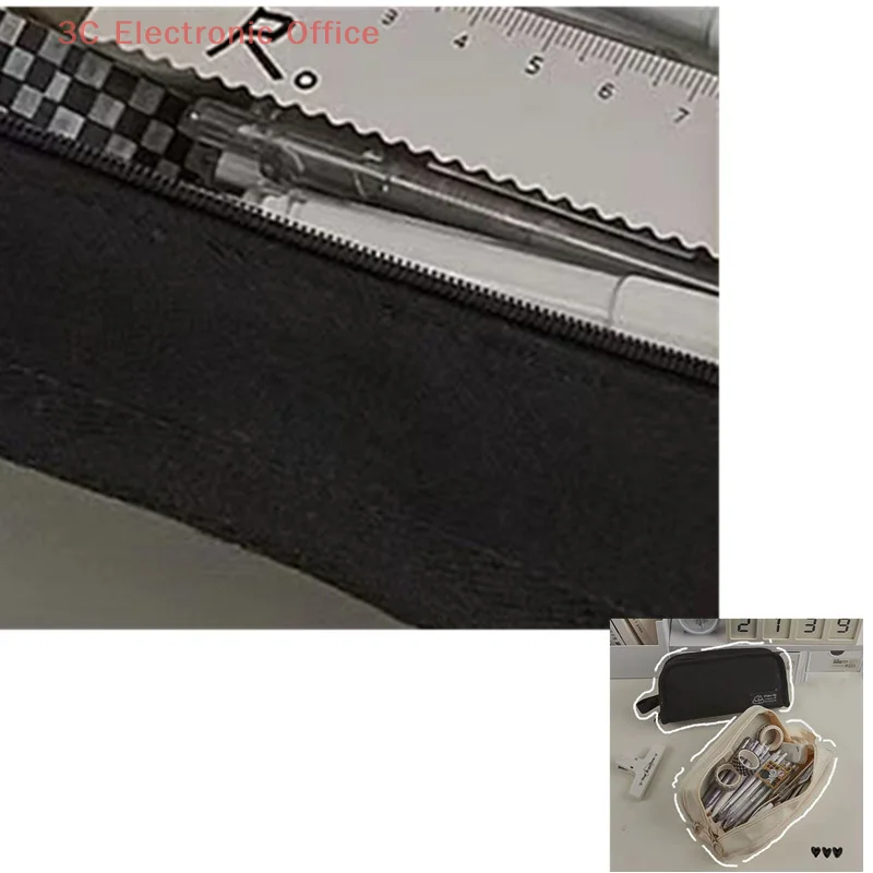 

Простой многофункциональный однотонный холщовый пенал, большая вместительная сумка для ручек для хранения школьных канцелярских принадлежностей