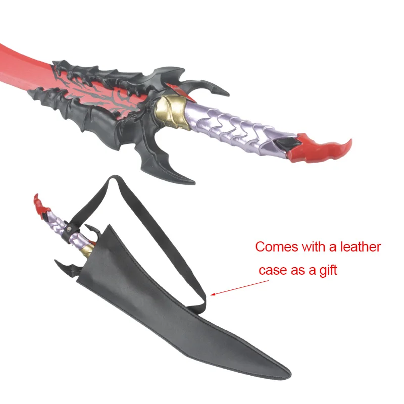 만화 캐릭터 카타나 솔로 레벨링 오리지널 재현 크리스마스 선물 무대 소품 가죽 케이스 포함 나무 대나무 검