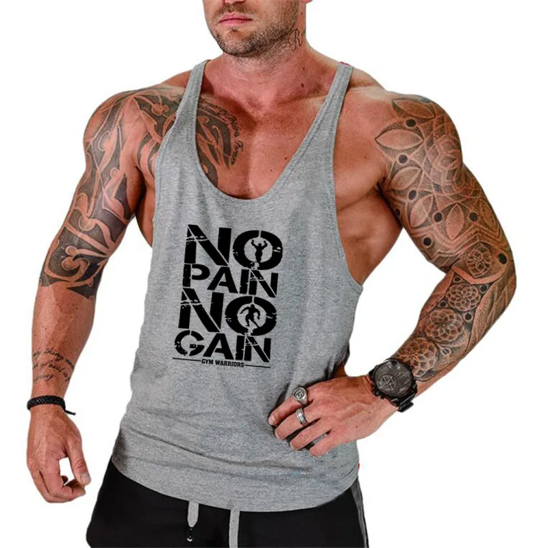 Herren Gym Tank Tops Kleidung Sommer Baumwolle Bodybuilding Weste Basketball Sport Ärmellose T-Shirts Fitness Workout Tops für Männer