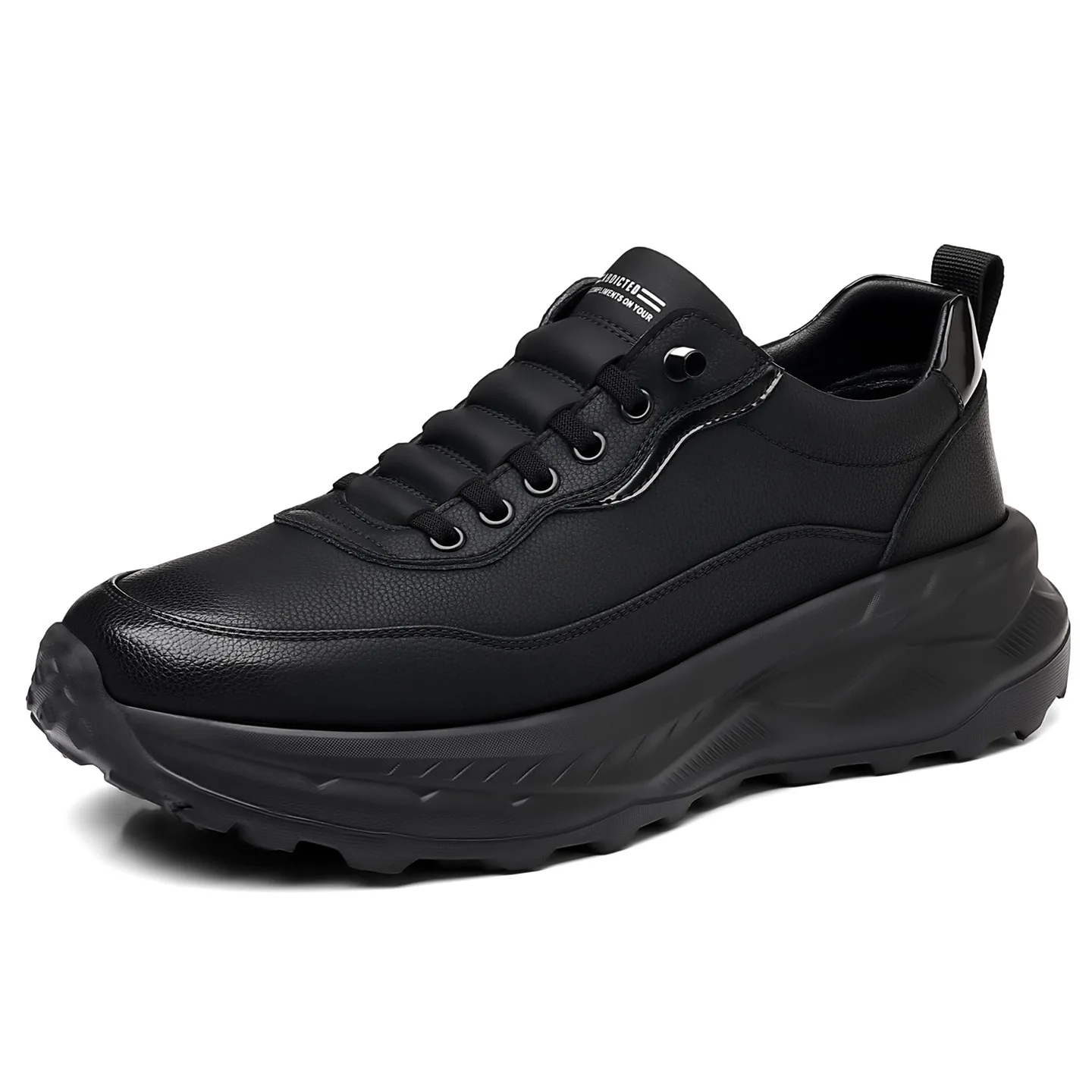 

New Designer Leather Sneakers for Men Spring Autumn Fashion Casual Sports Shoes Male Lace Anti-slip Running Shoes Man