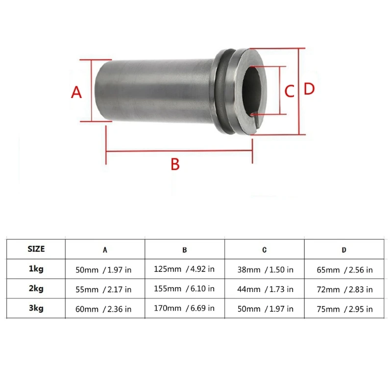1/2/3KG Metal Crucibles Black Cup Furnace Torch Melting Casting Refining Gold Silver Copper Brass Aluminum