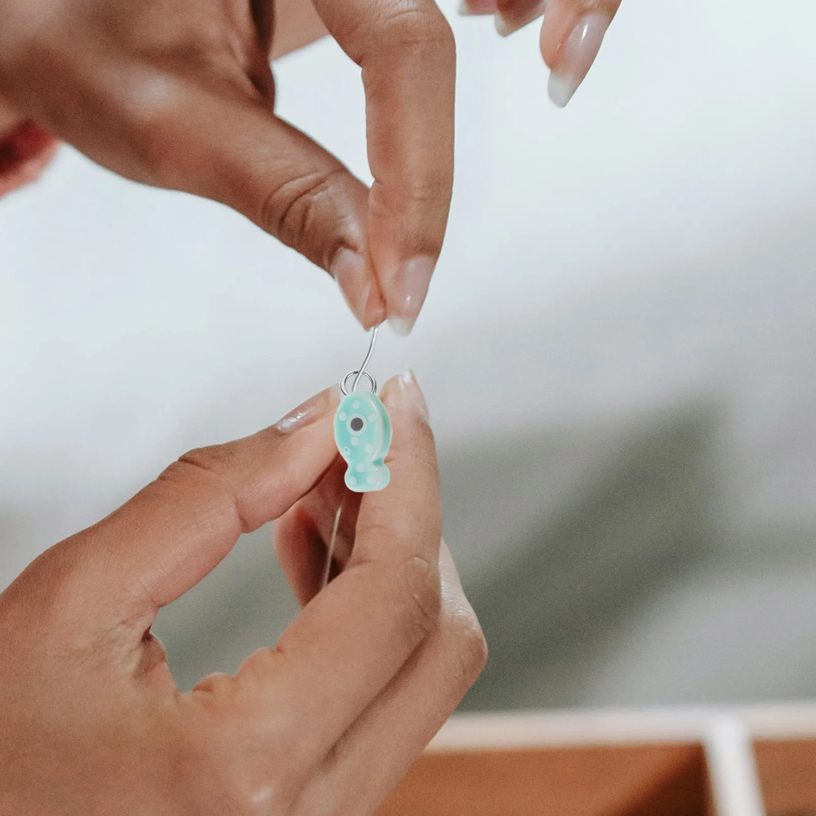 

50Pcs Kawaii Porcelain Fish Beads Multicolor Ceramic Necklace Supplies DIY Jewelry Making Beach Style Design Ceremic Fish Bead