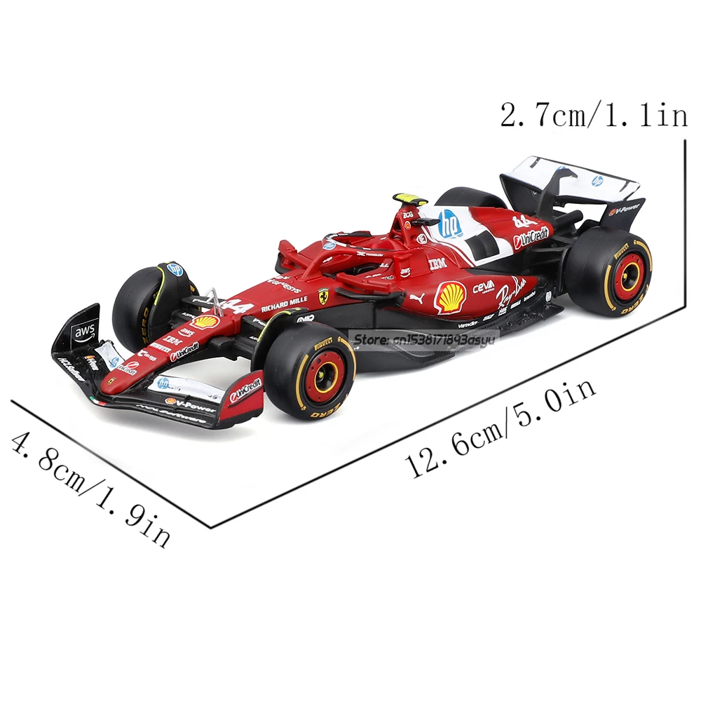 Bburago 1:43 2025 Ferrari SF25 #16 Charles Leclerc #44 Lewis Hamilton Alloy Luxury Die Casting Car Model Toy Series - view 2