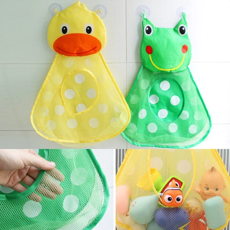 Novo bebê banheiro saco de malha otário design para brinquedos de banho crianças cesta dos desenhos animados formas animais pano areia brinquedo armazenamento net saco de malha brinquedo