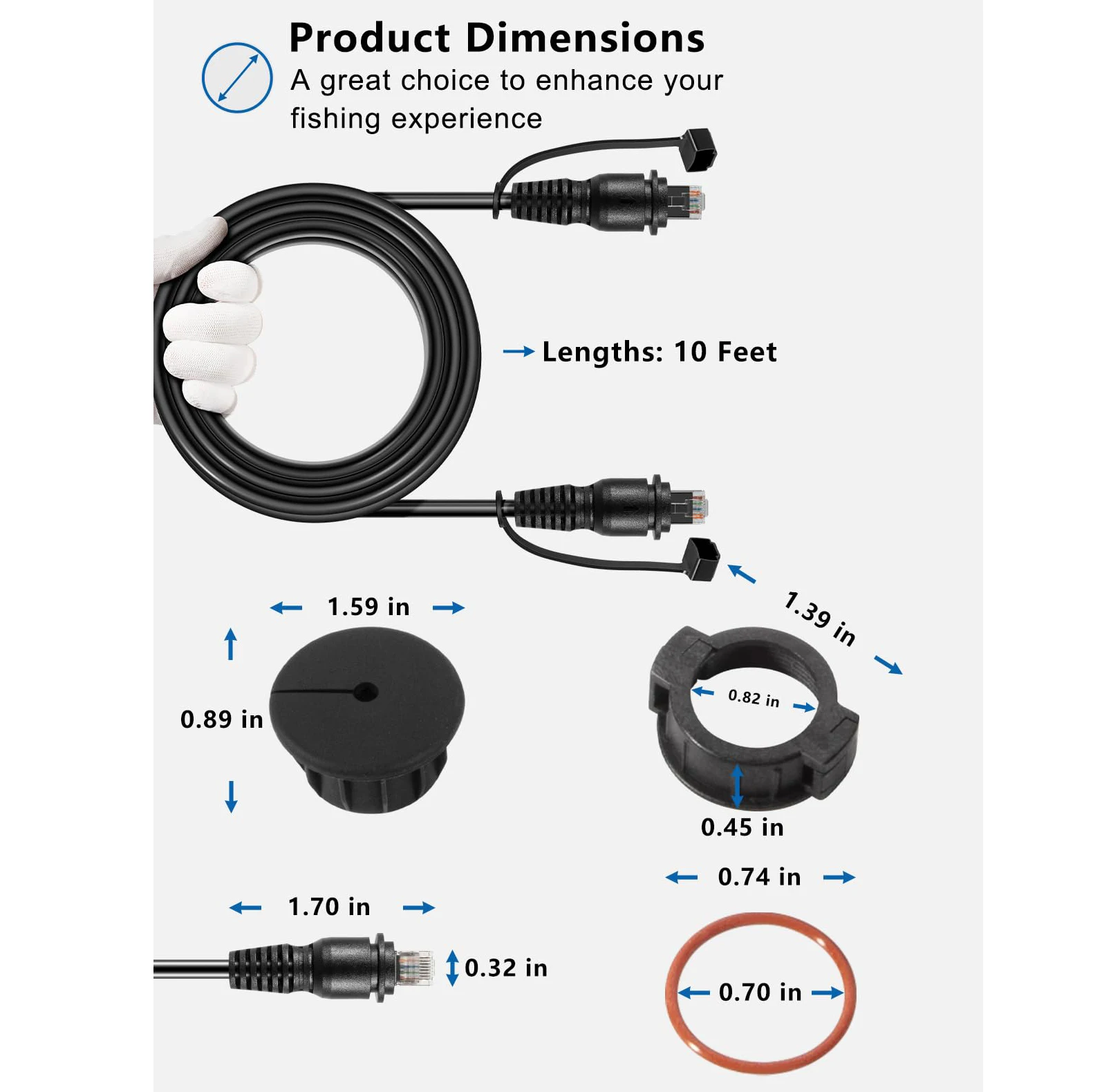 Marine RJ45 für Garmin Navigationsgeräte 010-10550-00 Marine-Netzwerkkabel, GMS 10 Kabel 10 Fuß mit Split-Stecker – Detail 5