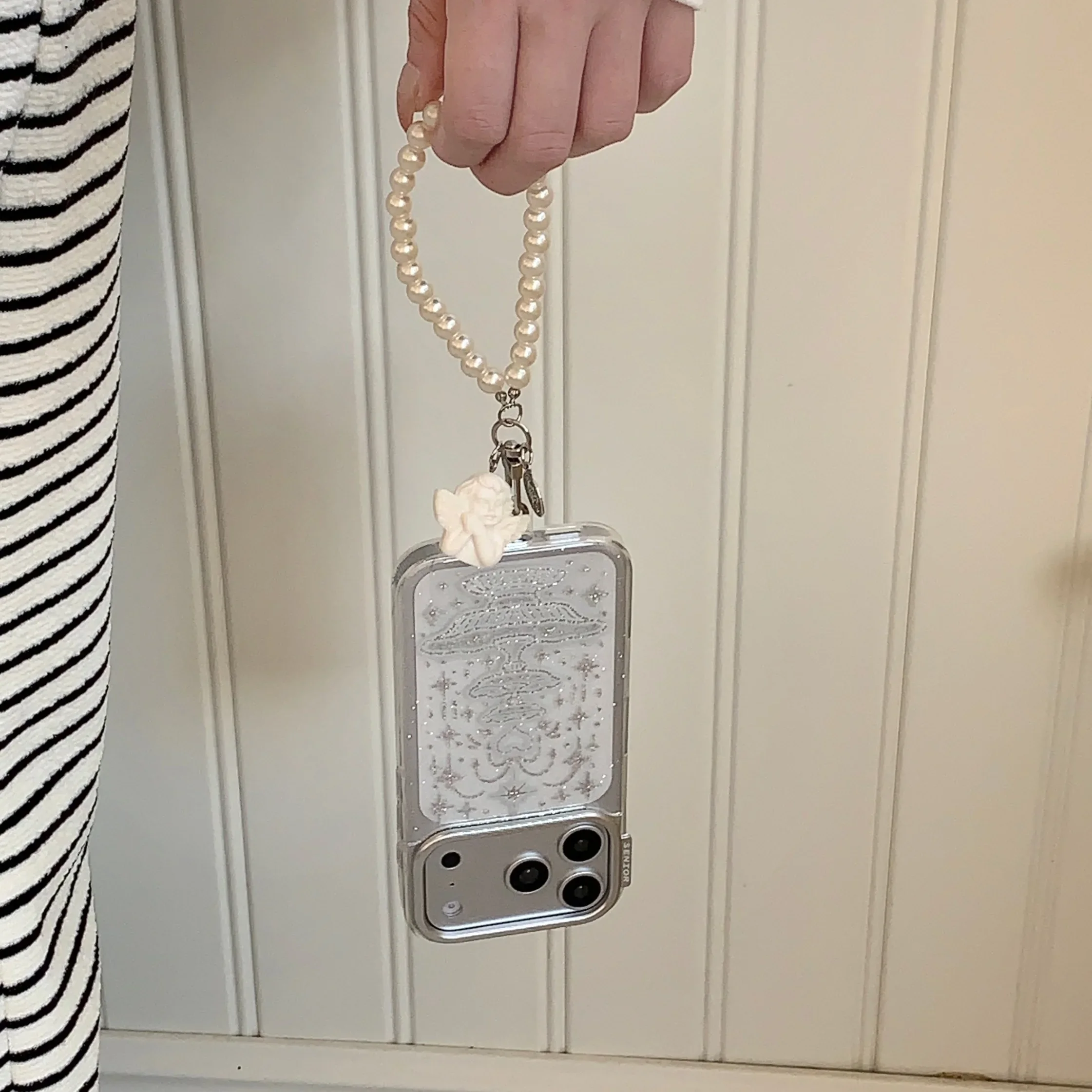 Für iPhone 17 18 Pro Max 16 15 14 Transparente Glitzer-Herz-Brunnen-Handyhülle mit Lanyard, Anti-Gelb, Stoßfeste Schutzhülle – Detail 5