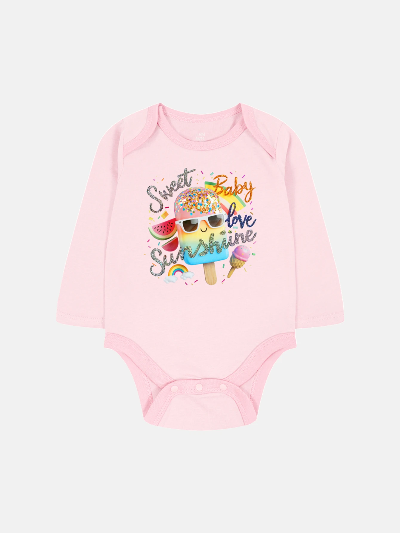 

1-piece set of cool summer girls' pink and tender long sleeved jumpsuit Ha Yi
