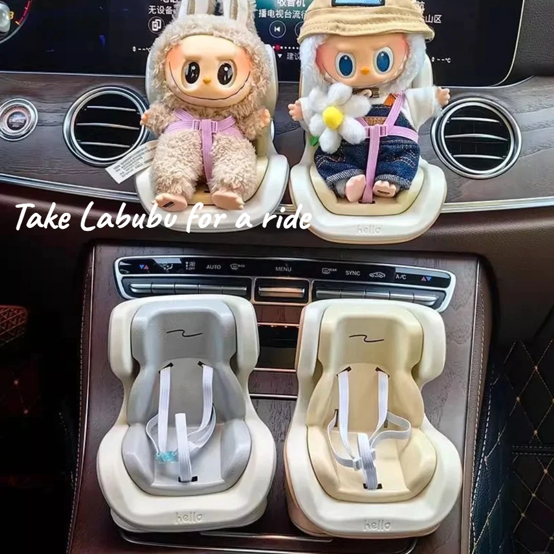 

For Labubu Mini Safety Seat Air Vent Car Ornament - Cute Cartoon Decorative Toy | Creative Accessory Gift for Car Interiors