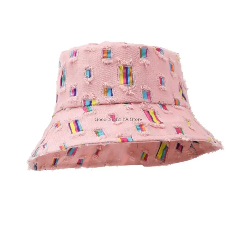 قبعة دلو قابلة للطي للحماية من الشمس بلون مغسول، قبعة صياد السمك، أغطية رأس مريحة للنساء أثناء السفر والشاطئ والارتداء اليومي #4