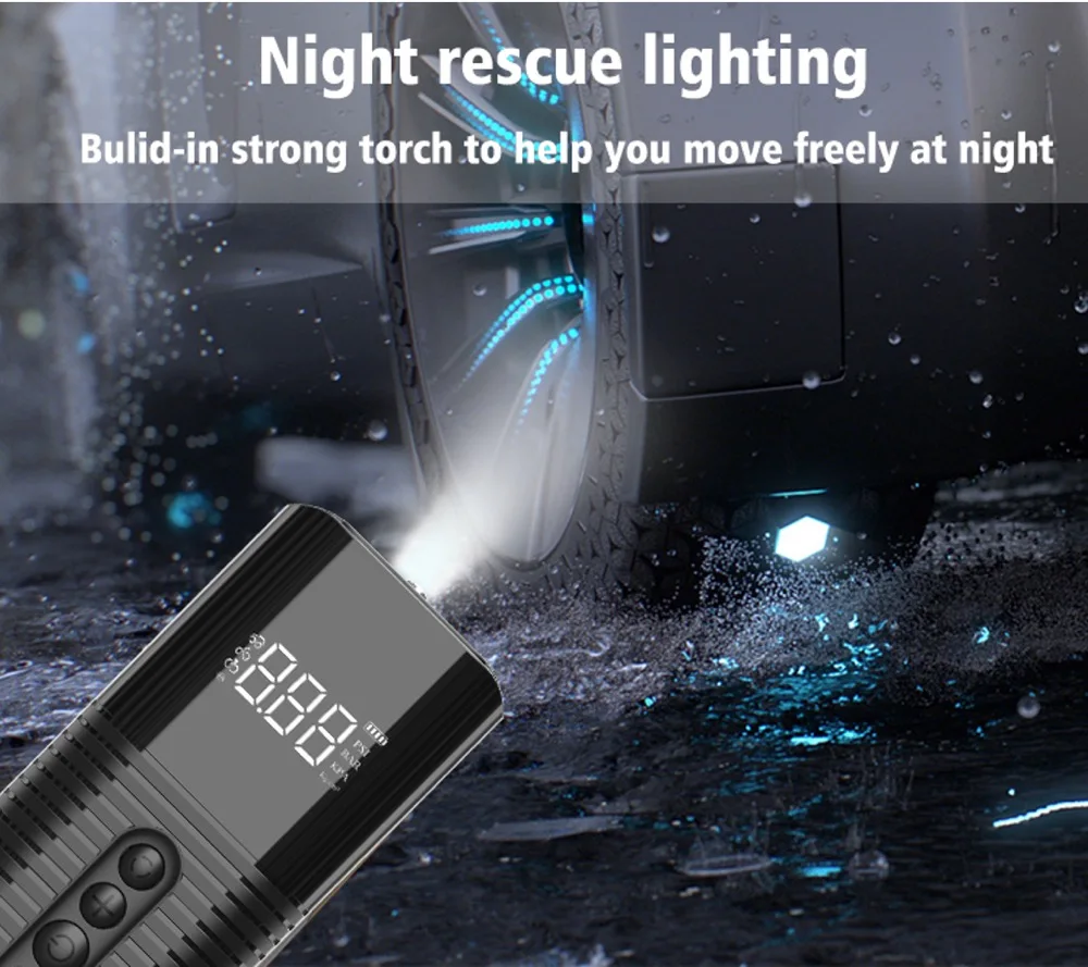 قوة قوية الرقمية تظهر مضخة الهواء إطار السيارة نفخ الهواء منفاخ الإطارات الرقمي مع مقياس الضغط