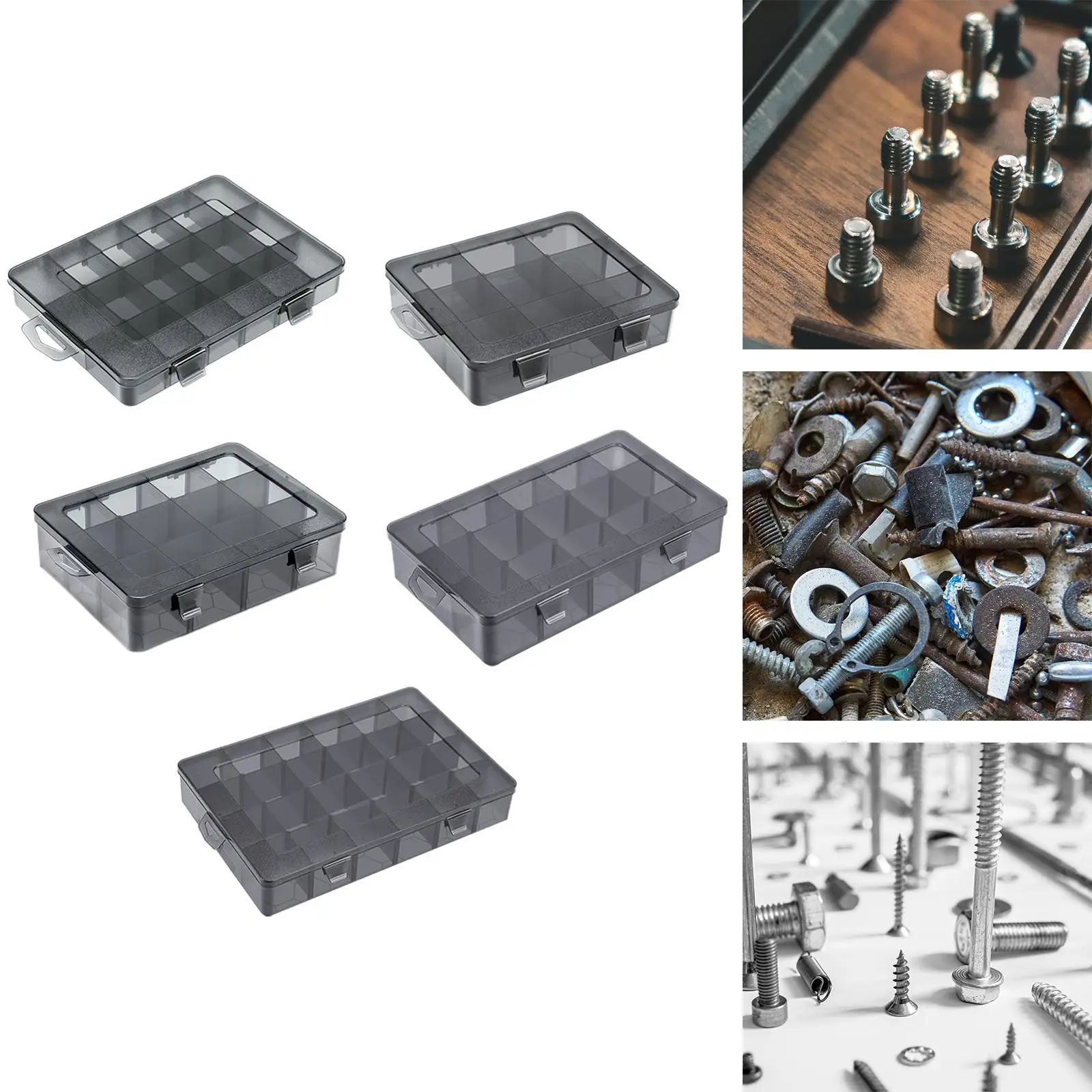 Tool Storage Box Organizer Container Case Organizing for Jewelry Earring Screws Nuts Bolt Small Accessories Hardware