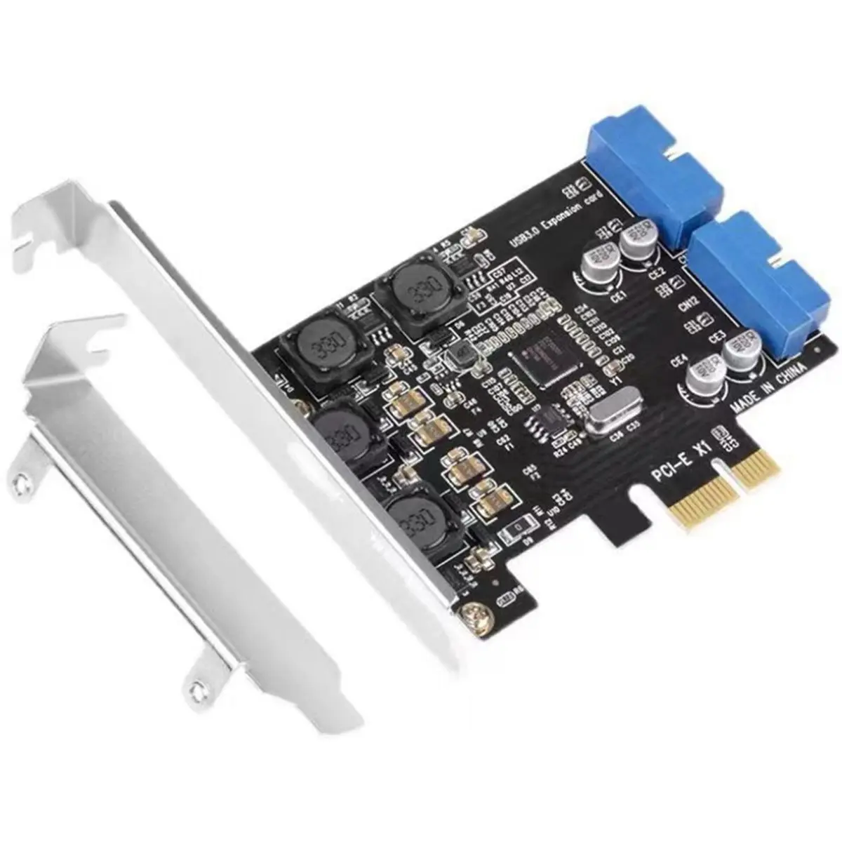 PCIE to USB3.0 19/20PIN Expansion Card PCI-E Express X1 to 4 Port Front USB 3.0 5Gbps Controller Adapter for PC Desktop