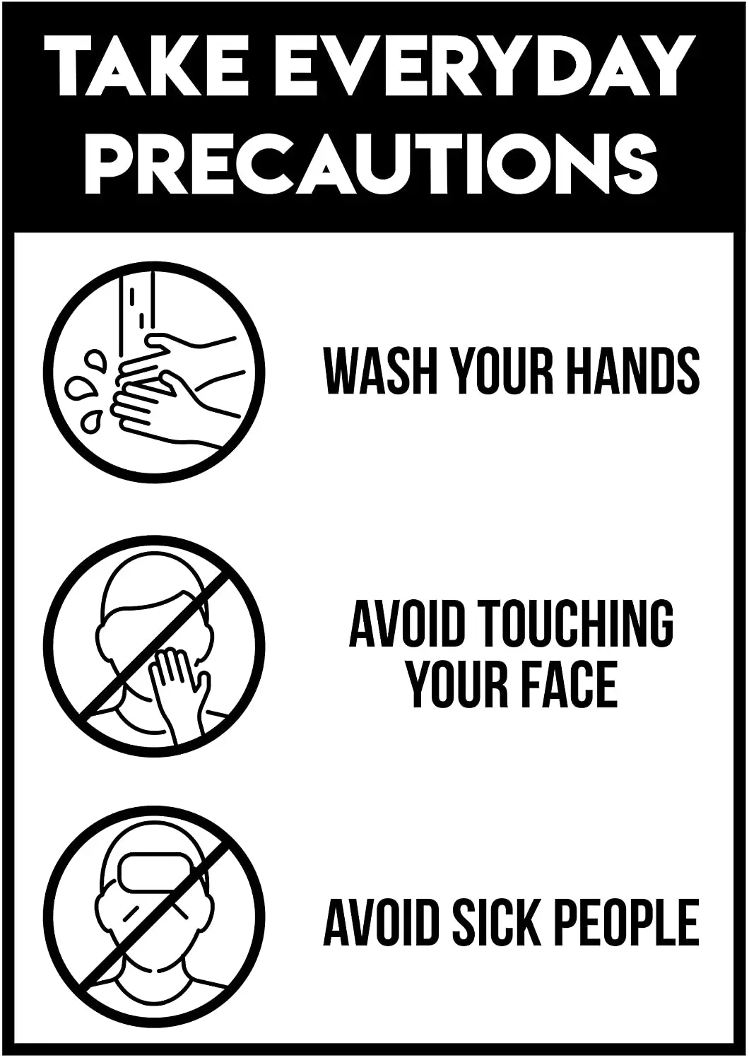 Vinyl Wall Stickers take everyday precautions sign guide warning stickers for commercial office store store customers