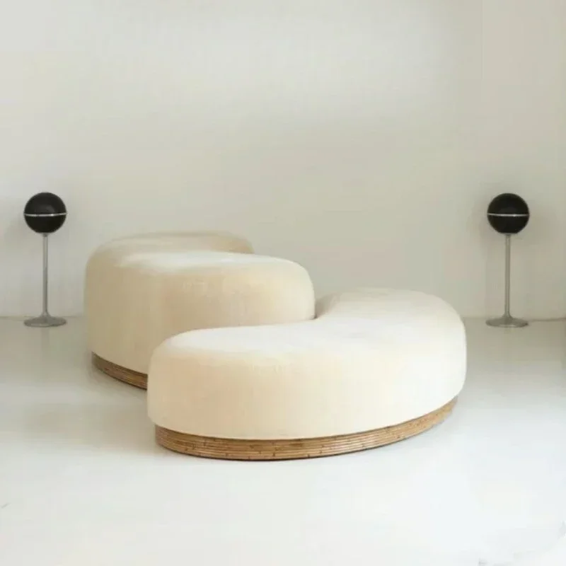 Cream curved design double hook jade velvet fabric sofa module combination niche retro sofa