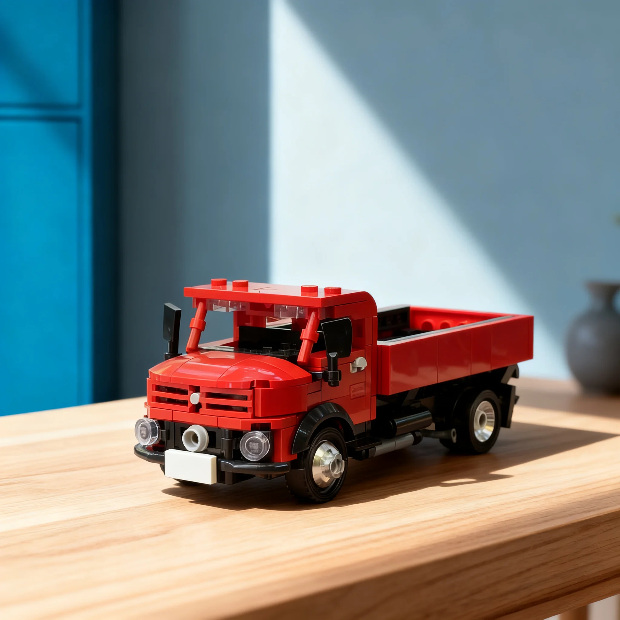 268pcs MOC Mercedesees Kurzhauber Flatbed Cars Model Building Blocks Birthday DIY Brick Display Collection Assemble Idea 3D