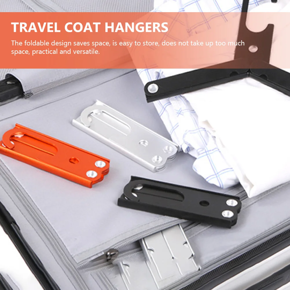 3 قطع من شماعات الرقبة القصيرة، رف ملابس قابل للطي من الفولاذ المقاوم للصدأ الفاخر، شماعات محمولة لتوفير المساحة للسفر والتخييم