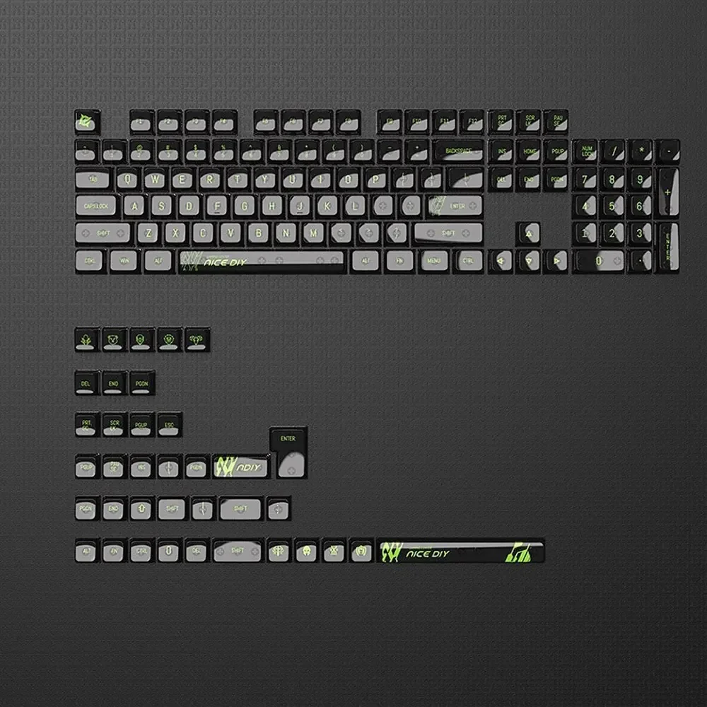 141 Keys Transparency Keycaps Full Set XAD Height PC Thermal Sublimation For 61 68 75 84 87 98 104 108 Mechanical Keyboard