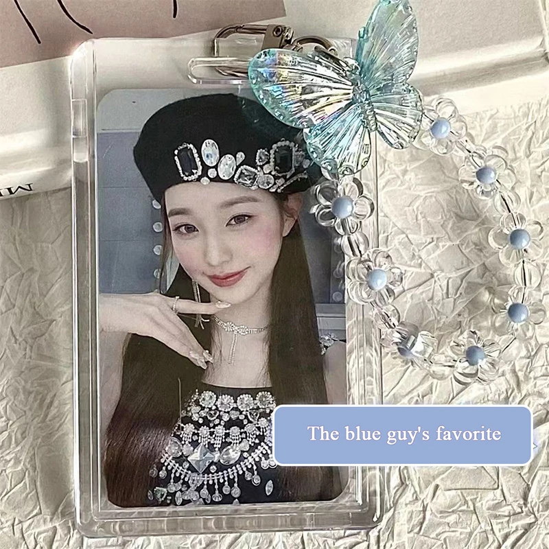 INS 3 Inch Photocard Holder Crystal Butterfly Acrylic Transparent Photo Protector Holder Card Idol Photo Sleeves Stationery