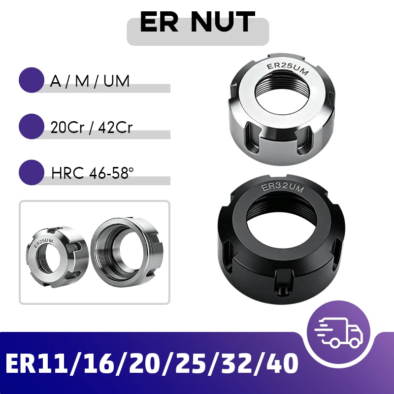 ER Nut Collet Spring Collect Nut Clamping for CNC Milling Engraving Machine ER8 ER11 ER16 ER20 ER25 ER32 a M UM NUT