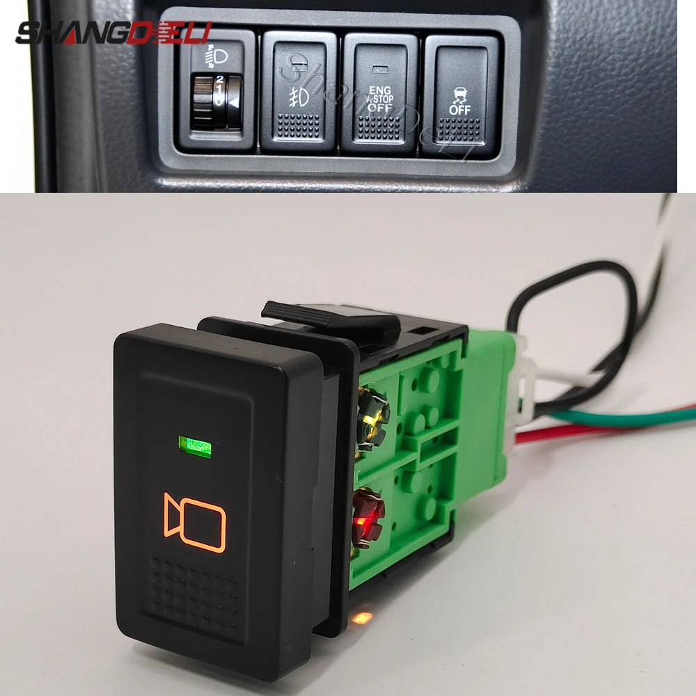 25*40mm Car LED Light Video Camera View Switch Button for Suzuki SX4 Swift Grand Vitara 2006 - 2011 2012 Accessories