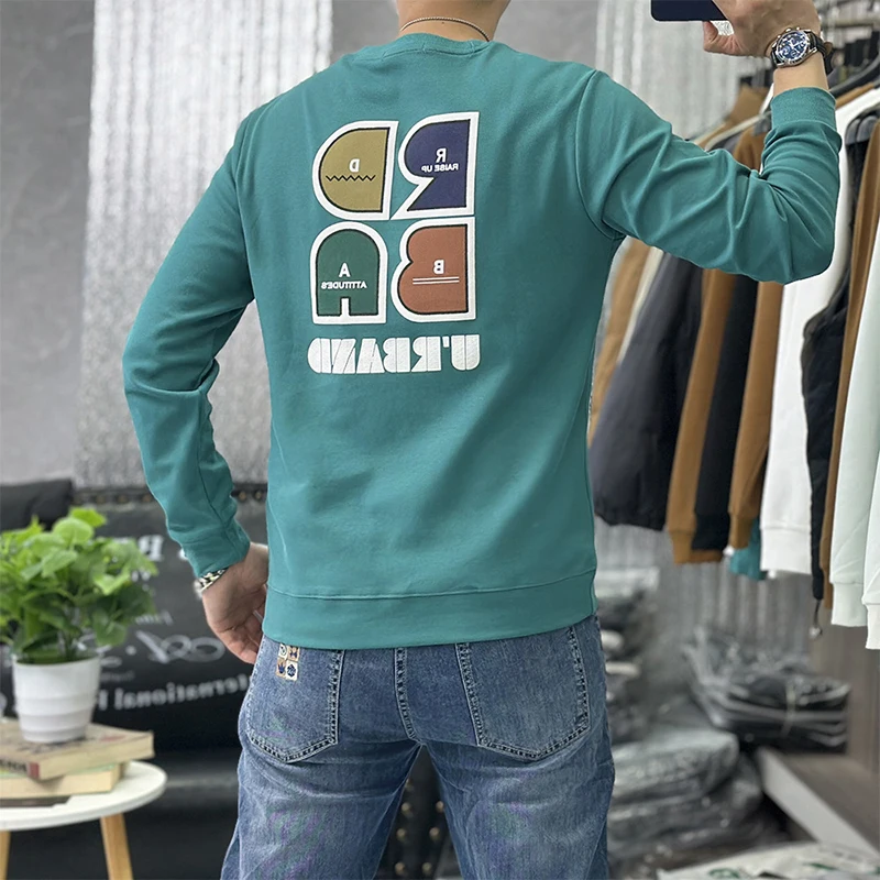 

Men's Hoodie Printed Letters Fashionable Pullover Round Neck Long Sleeved T-shirt Winter New Styles Sweater Male Causal Clothing