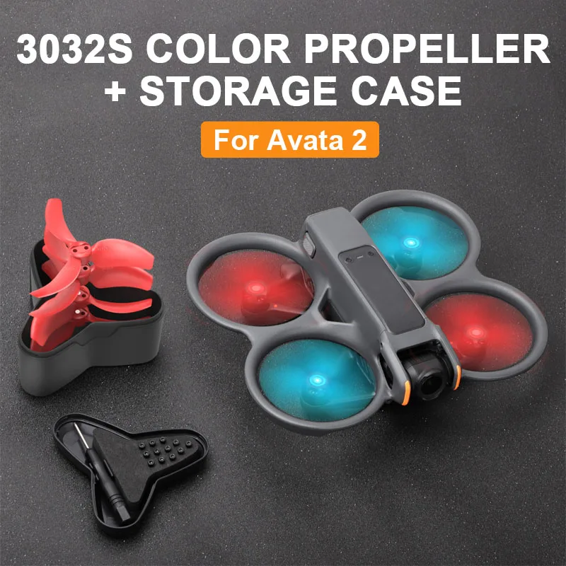 

1/2 Pairs 3032S Color Propellers with Storage Box for DJI Avata 2 Drone Replacement Blades Lightweight Wing Propeller Accessory