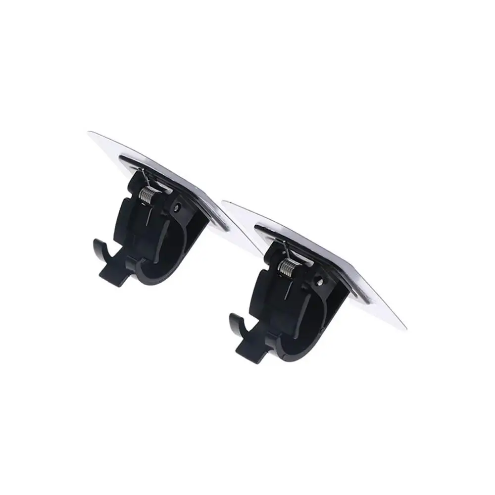 2pcs Self-Adhesive Curtain Rod Bracket Wall Hanging Adjustable Curtain Rod Holder Nail-Free Black Curtain Rod Hook Home Accessor