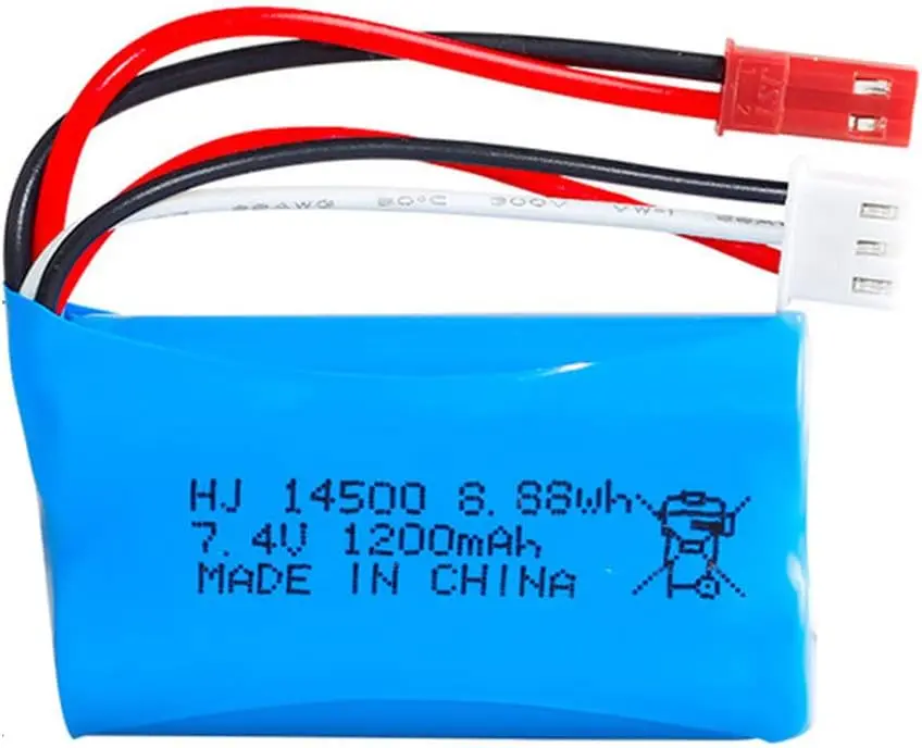 7.4V 1200mah 15C 14500 Lipo Battery JST Plug for old version TKKJ Skytech H101 H105 H103 INTEY H105 RC car boat aircraft toys