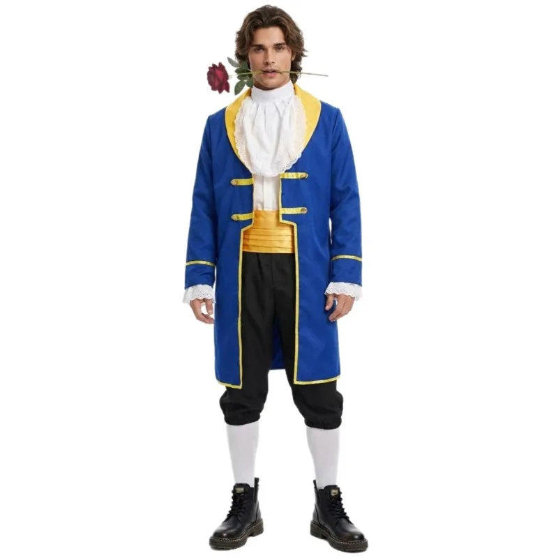 Disfraz de Bestia para Hombre, Traje de Príncipe Noble Renacentista, Disfraz de Halloween para Adultos, Cosplay, Vestido de Fantasía Victoriano Real