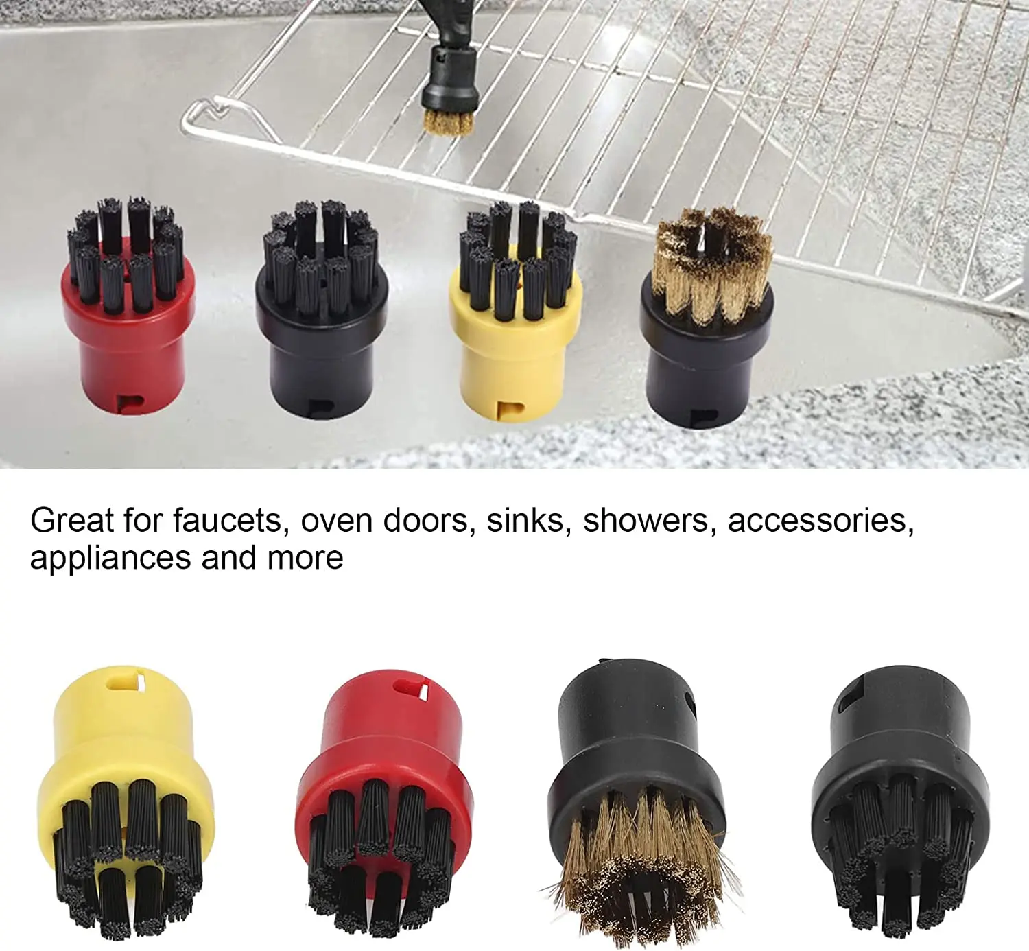 Spazzola per la pulizia a vapore per Karcher SC1 SC2 SC3 SC4 SC5 SC7 CTK10 accessori testa dell'ugello per irrigatore rotonda di ricambio