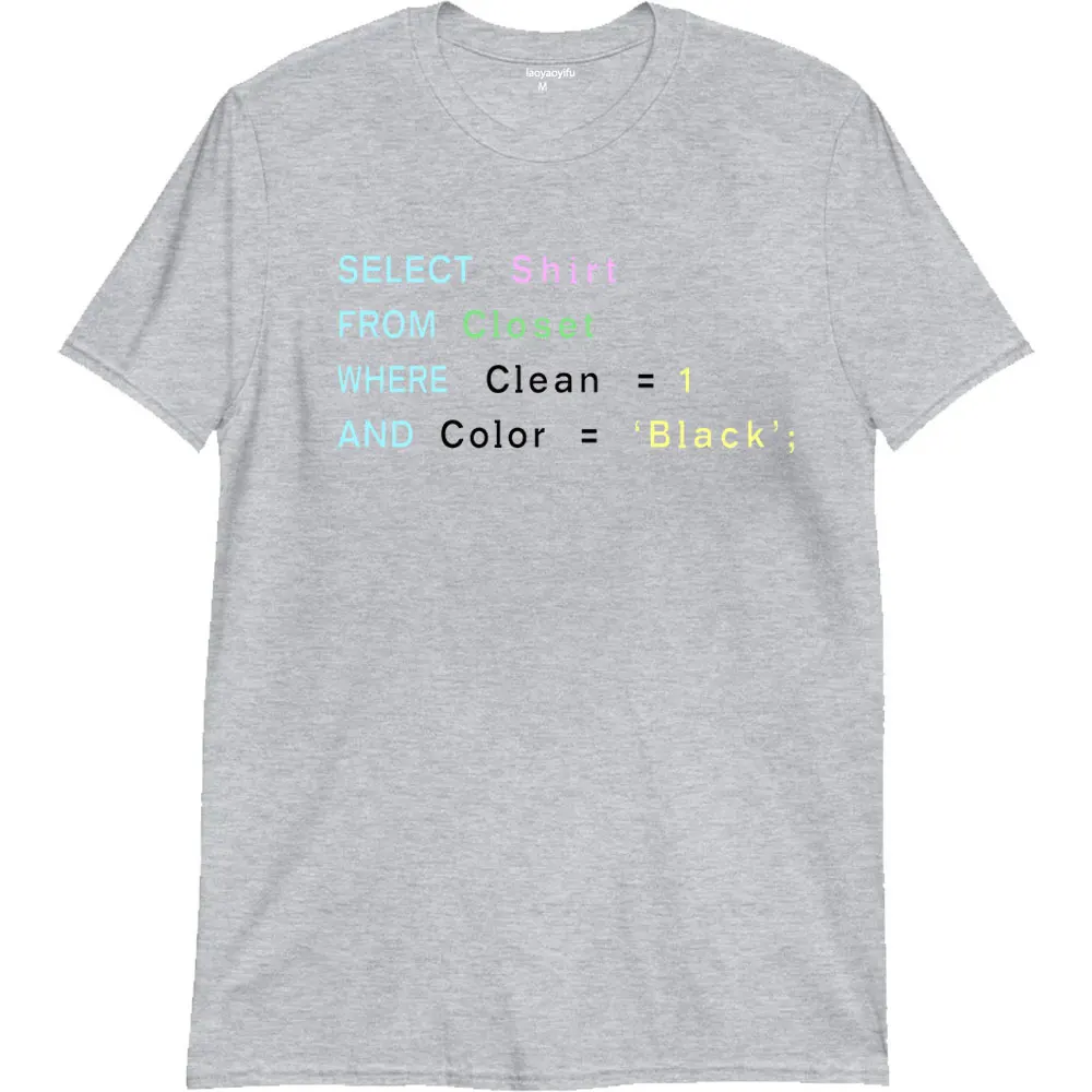SQL Programmers T-shirt Linux Operating System Tux Penguin TShirt for Men Fashion Casual Loose Breathe Humor T Shirt Unisex Tees