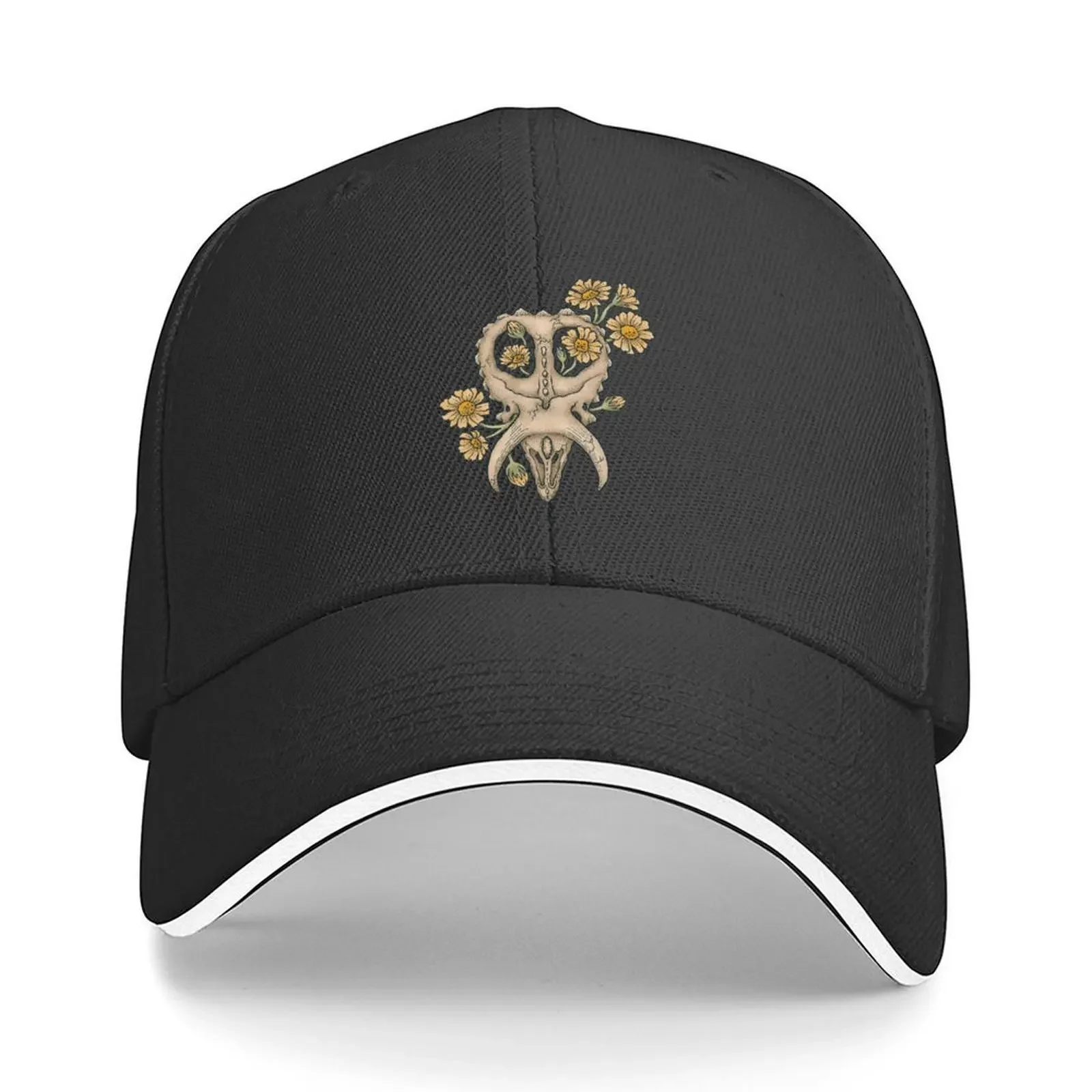 The Desert Sunflowers Dinosaur Southwest Adventure Art Natural History Explorer Baseball Cap Sun Cap Women's Men's