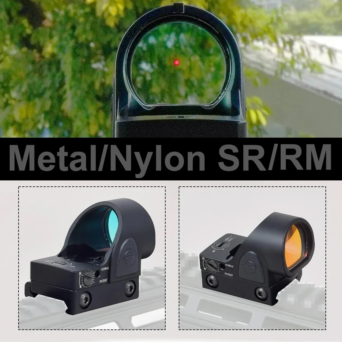 

Tactical SR/RM Red Dot Sight Scope Red Dot Optics Riflescope Collimator Fit 20mm Rail RMT Rifle Sight Hunting Airsoft With Logo