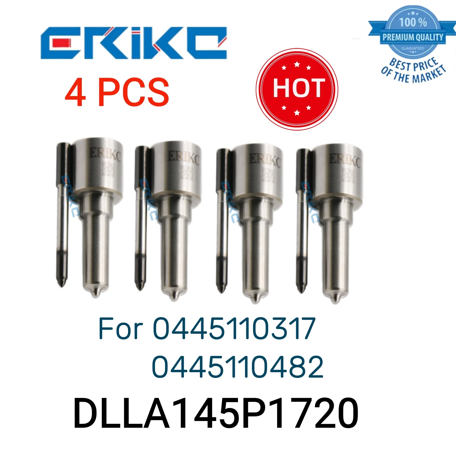 

4 PCS DLLA145P1720 0 433 172 055 Diesel Injector Nozzle DLLA 145 P 1720 Jet Spray Nozzle DLLA 145P1720 fit for 0445110317 482