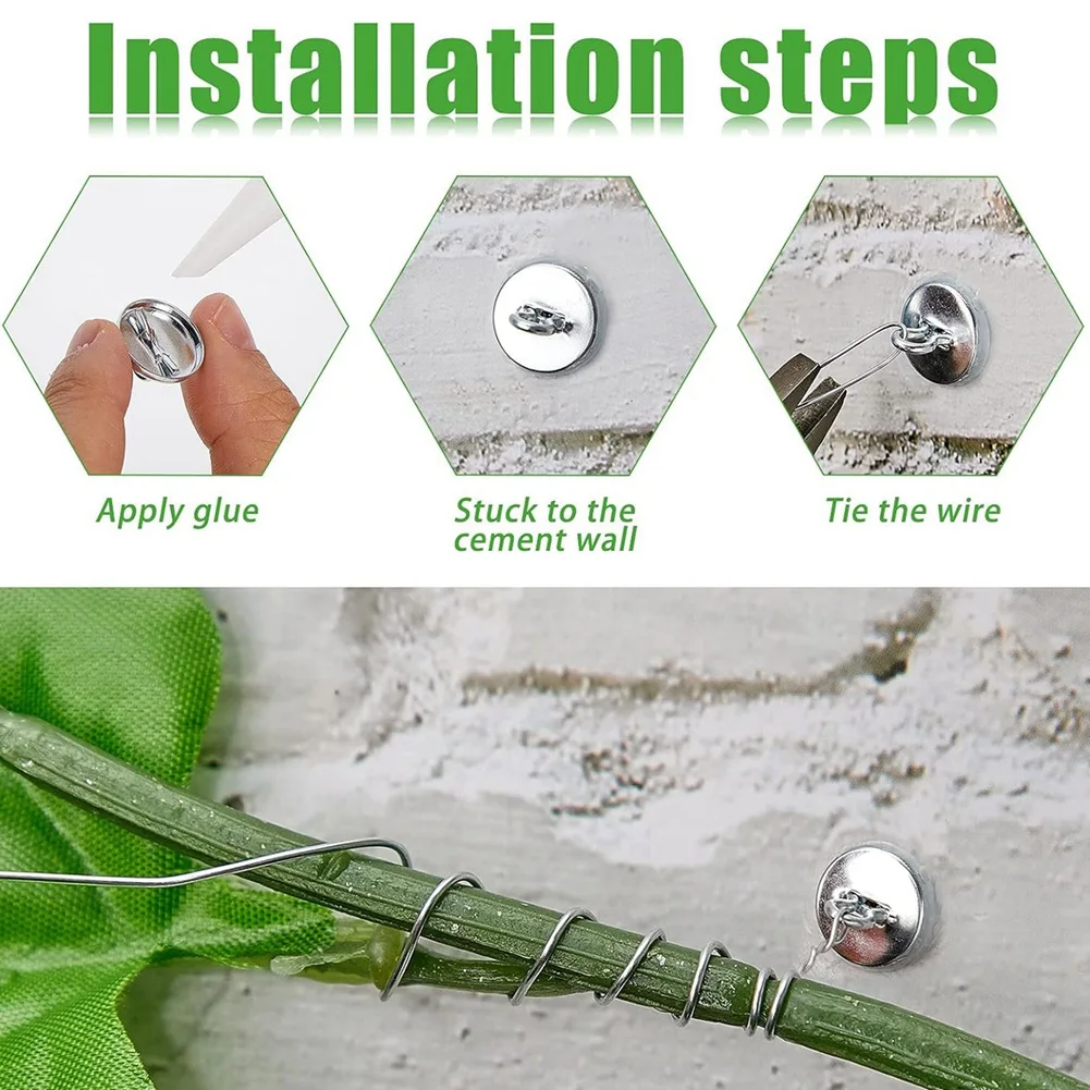 

New 100 Pieces Trellis Anchor Plant Anchors Wall Climbing Plant Anchors Vine Trellis Anchor Plant Trellis System Kits