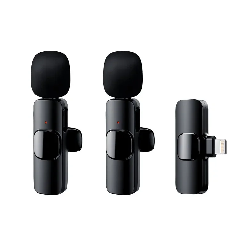 Wireless collar clip microphone, one to two mobile phone live outdoor interview recording noise reduction microphone