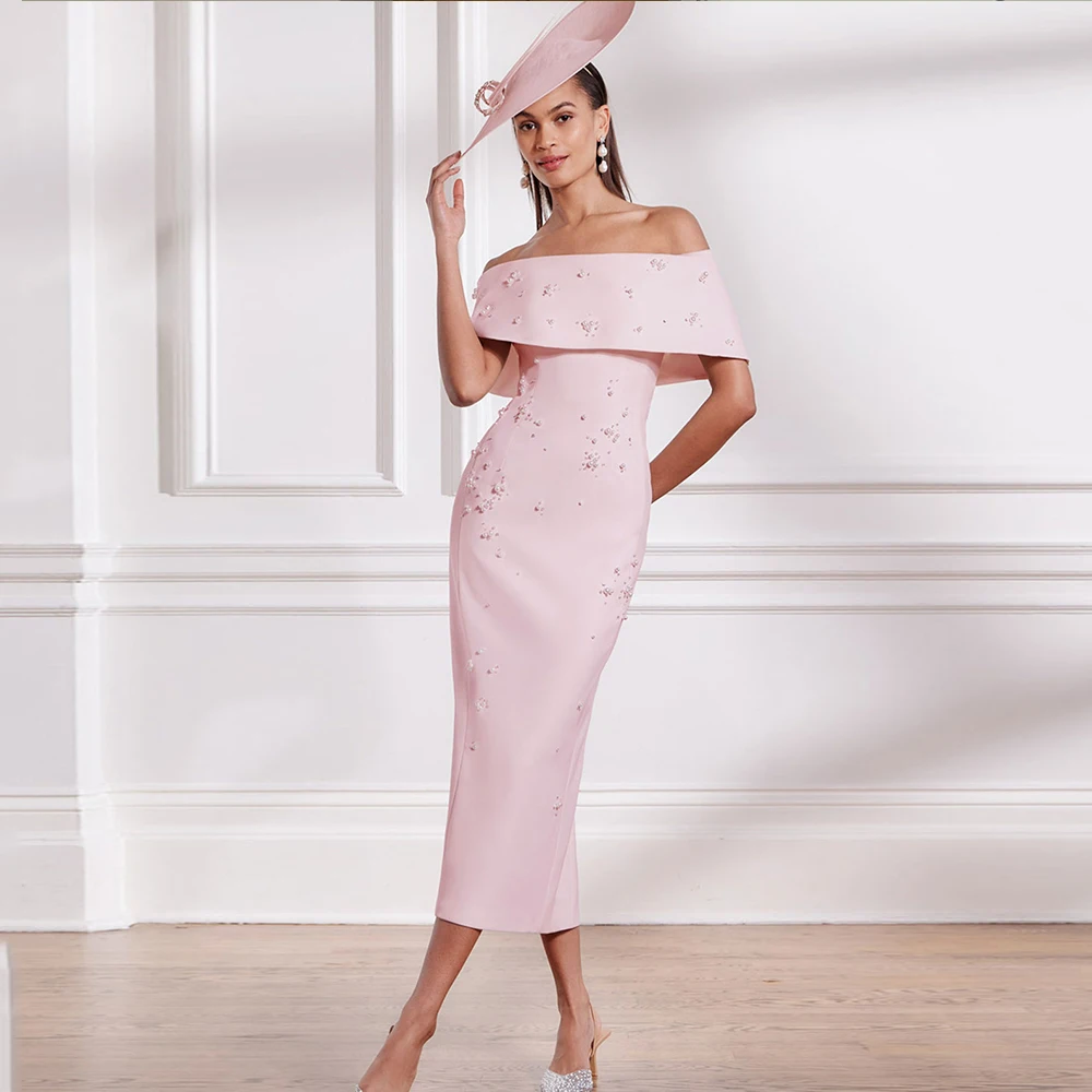 

Pearls Evening Dresses for Wedding Guest Off the Shoulder Prom Gowns for Women Luxury 2025 Elegant Cocktail Party Dress Long