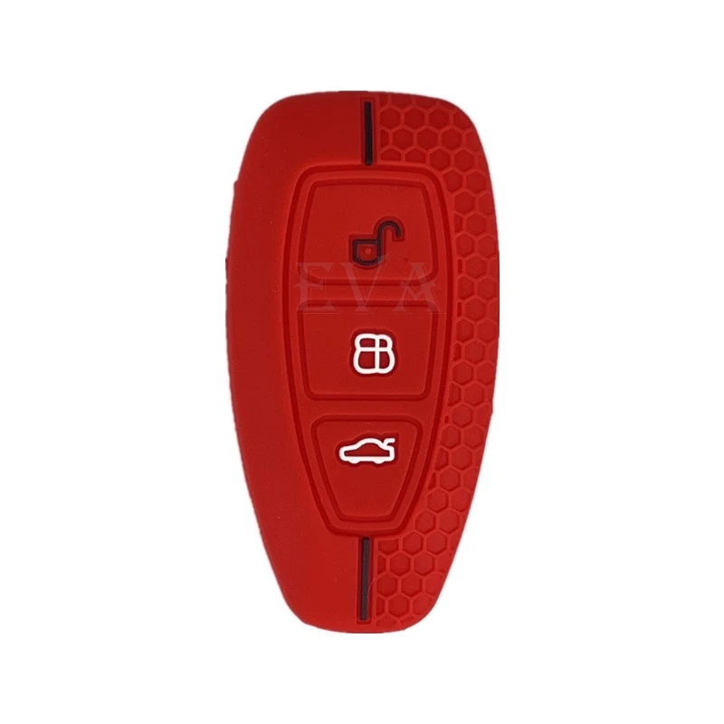 3 Buttons Silicone Car Key Case For Ford Mondeo Focus Fiesta Kuga C-Max S-Max MK3 Keys Cover Protection Shell Holder Accessories