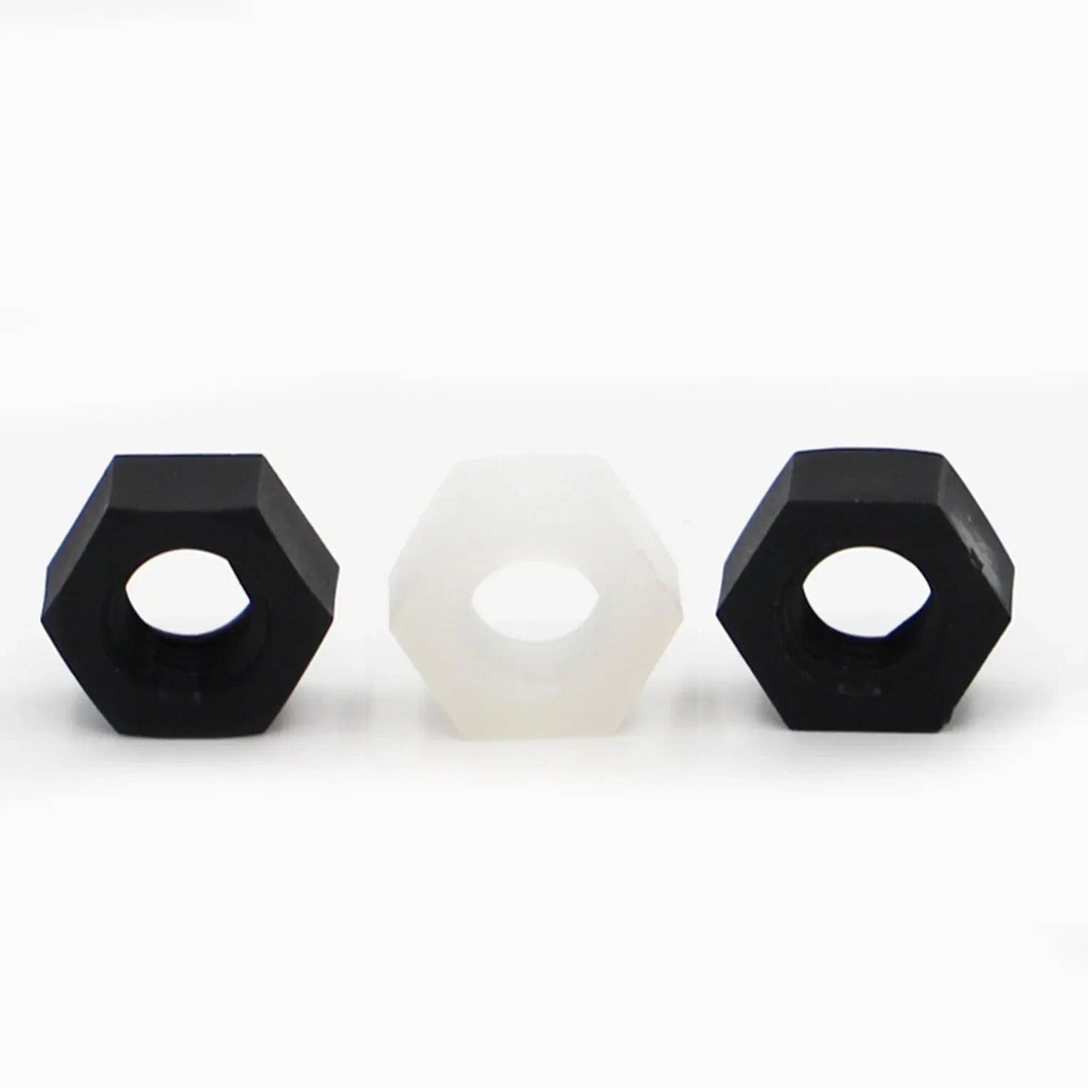 20/50pcs DIN934 M2 M2.5 M3 M4 M5 M6 M8 M10 M12 Black / White Nylon Hex Nut Hexagon Plastic Nuts