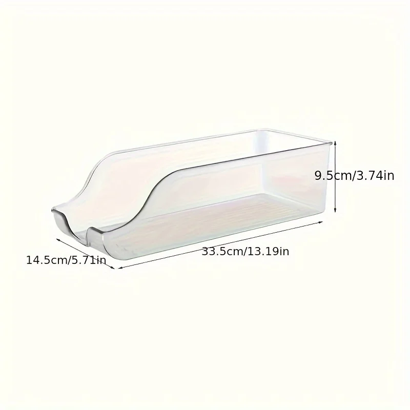 1pc Clear Plastic Refrigerator Organizer Bin - Stacking Can Dispensers with Soda Can Dispenser, Beverage Holder