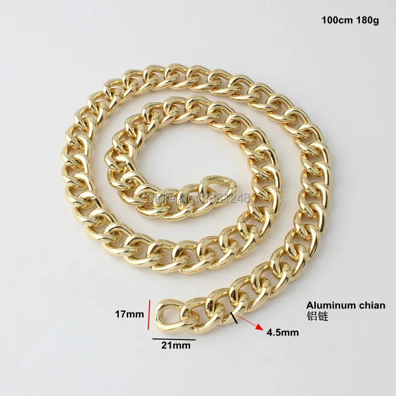 10 Meters 1meter 17mm rainbow Aluminium Chain Retro Roller Light weight chain for hand bag purse adjusted strap old silver