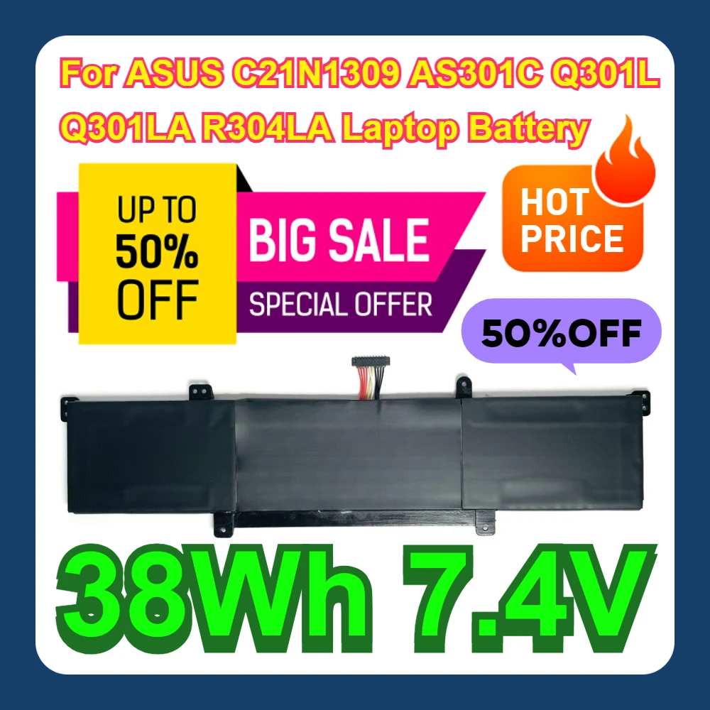 

Для ASUS C21N1309 AS301C Q301L Q301LA R304LA 38 Втч 7,4 В аккумулятор для ноутбука