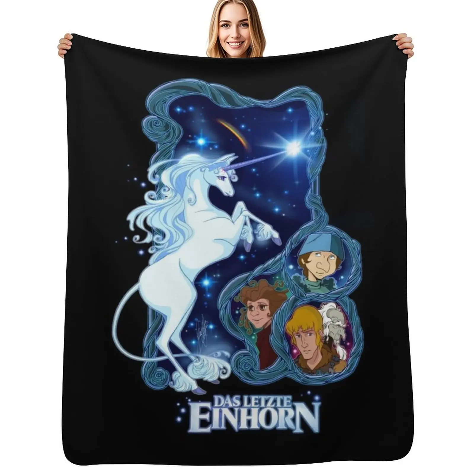 Das letzte Einhorn - German Throw Blanket Baby Multi-Purpose Winter beds cosplay anime Flannels Blankets