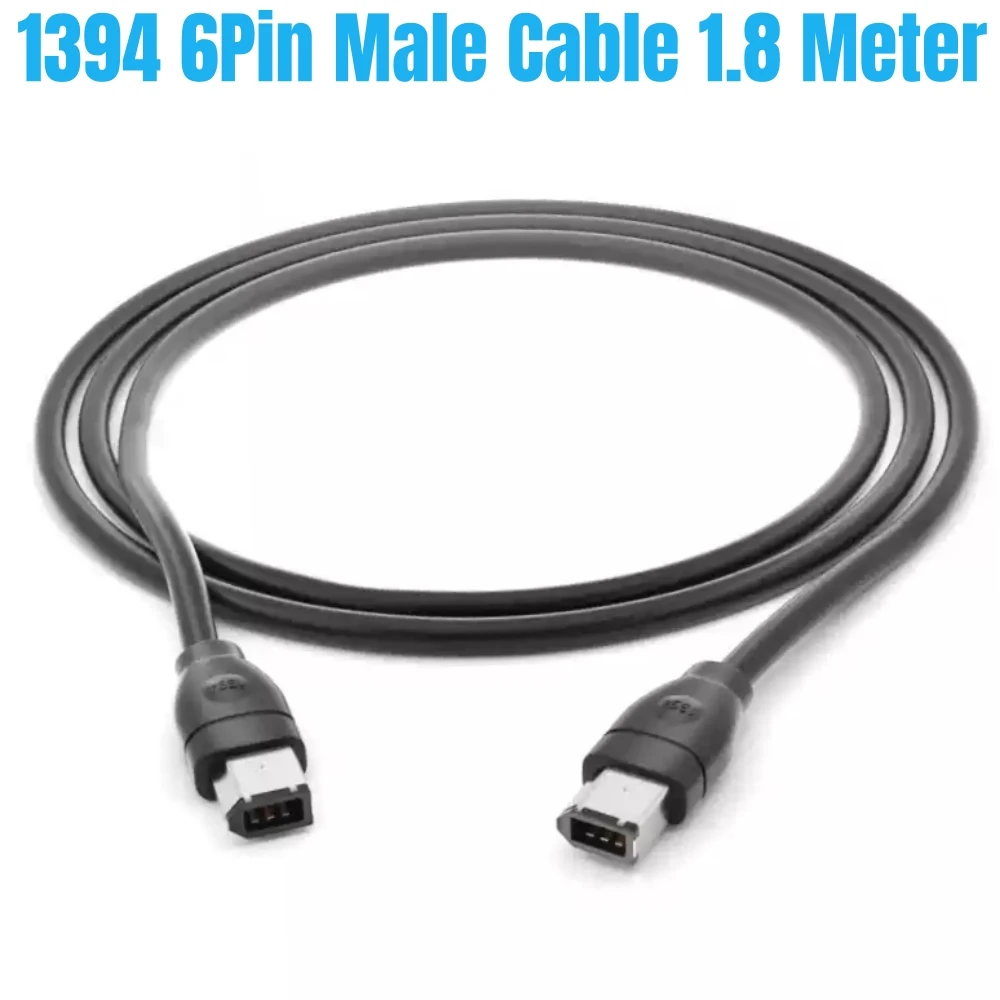 

IEEE 1394 Firewire 400 4Pin to 4Pin Male to Male Data Cable 800Mbps for Printer, Scanner, Capture Card, DV Camera, 1.8 Meter/6ft