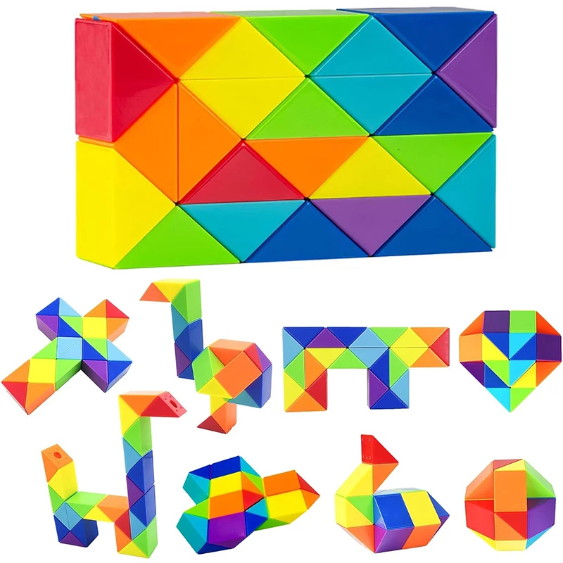 Snake Cube Twist Puzzle Large Size Brain Teaser Educational Gifts Quiet Fidget Toys for Kids Boys Girls Classroom Party Favors
